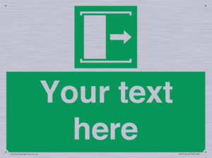 Custom sign safe condition Door slides right to open